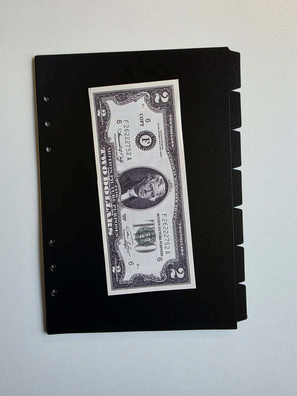 A5 Black 6-Hole Tab Divider Pages